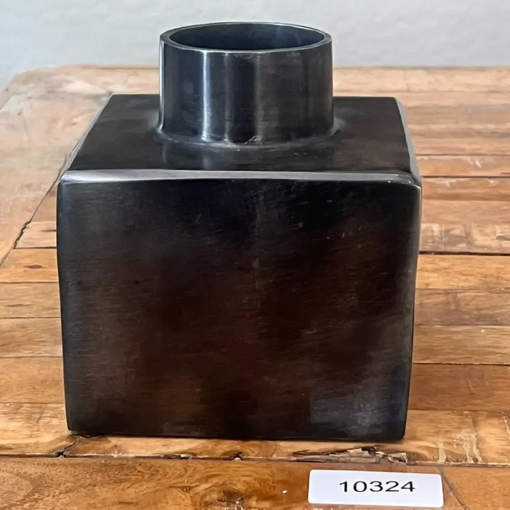 Pottery Barn Inkwell Sculpture Medium Bronze Cube 6 in Metal